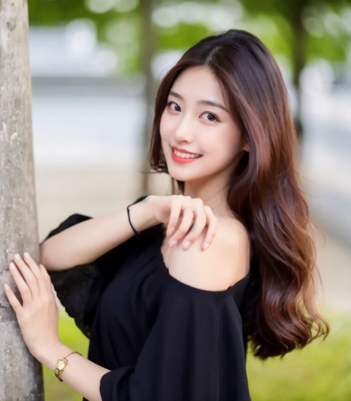 (Cinematic Aesthetic:1.4) Photo of a beautiful korean fashion model bokeh city night