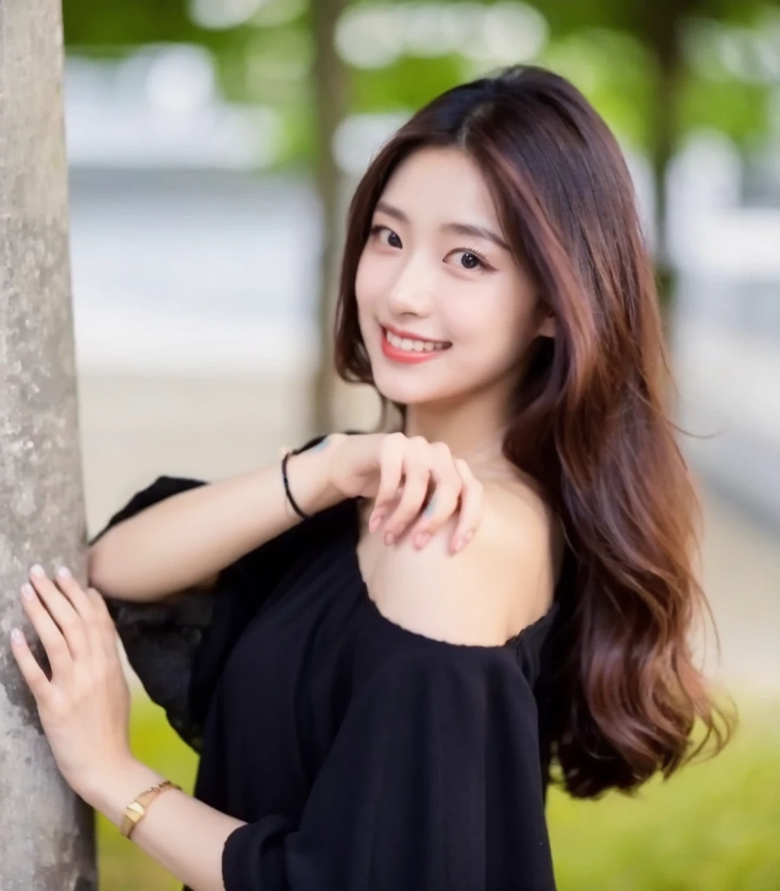 (Cinematic Aesthetic:1.4) Photo of a beautiful korean fashion model bokeh city night