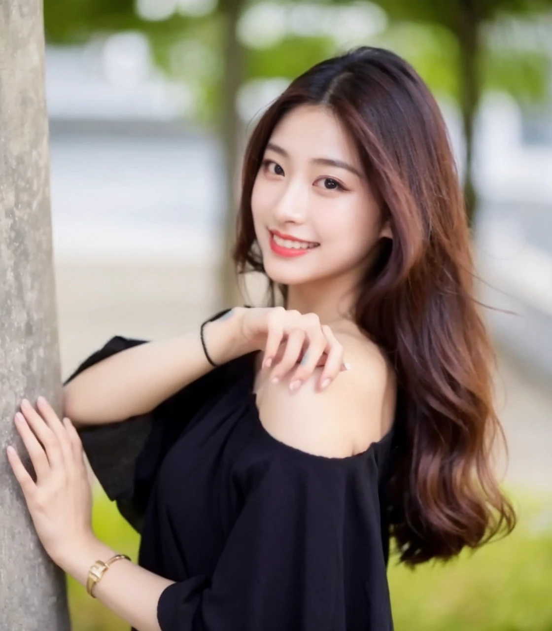 (Cinematic Aesthetic:1.4) Photo of a beautiful korean fashion model bokeh city night