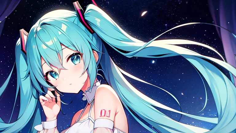 Hatsune Miku,Anime Style,night,star