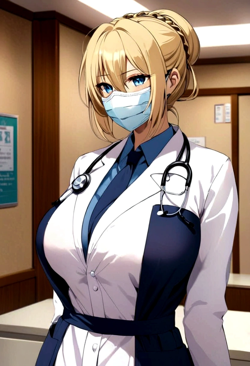 Saber big breasts doctor public mask