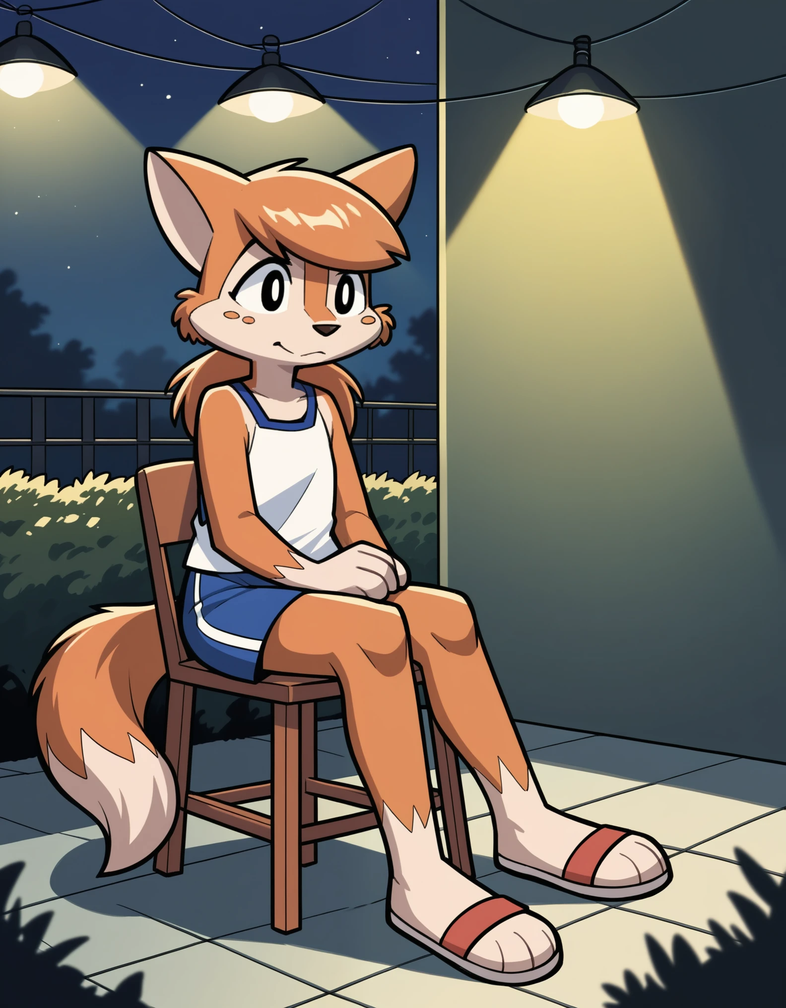 score_9, score_8_up, score_7_up, score_6_up,source_anime,
edna,1girl, furry female, furry, solo, animal ears,sitting,chair,night,outside,under spotlight