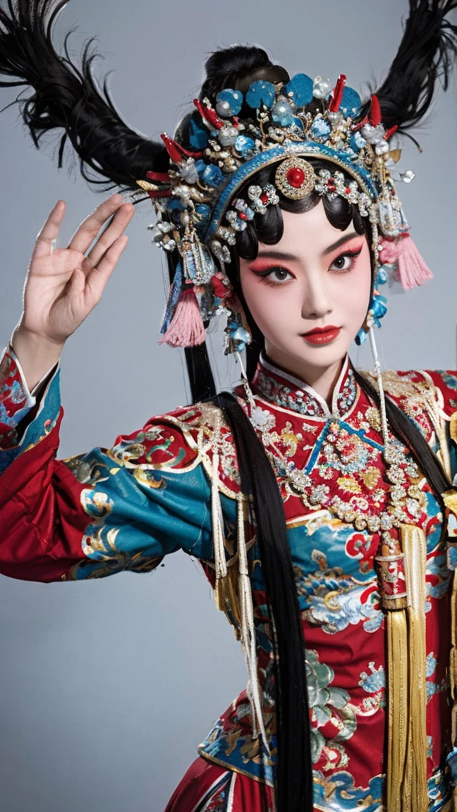 masterpiece, best quality, masterpiece, best quality, 1 Girl, Peking Opera,Qibi
