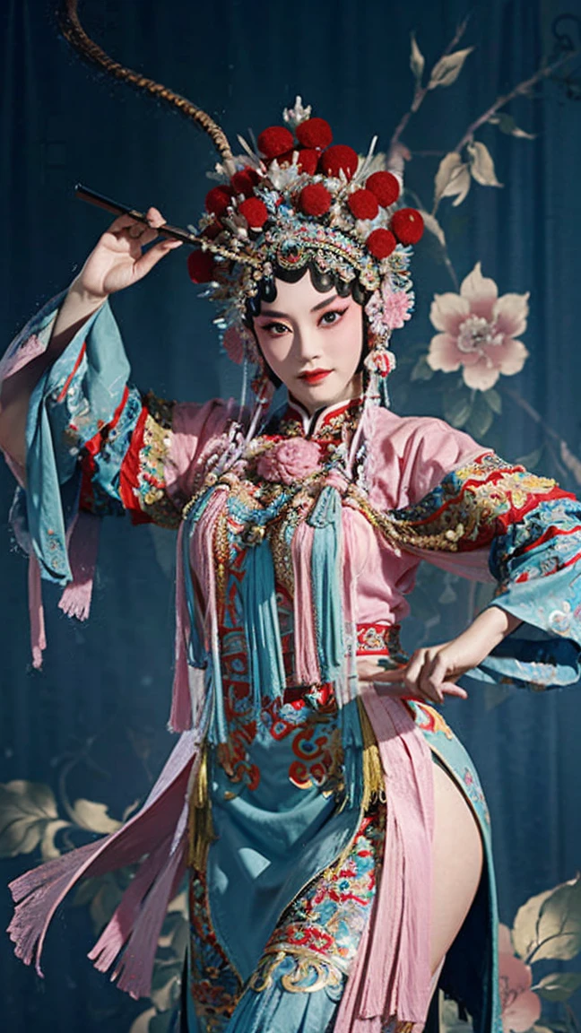 masterpiece, best quality, masterpiece, best quality, 1 Girl, Peking Opera,Qibi