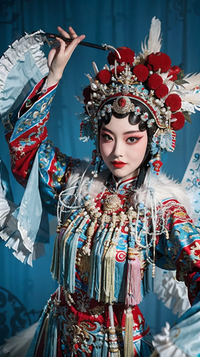 masterpiece, best quality, masterpiece, best quality, 1 Girl, Peking Opera,Qibi
