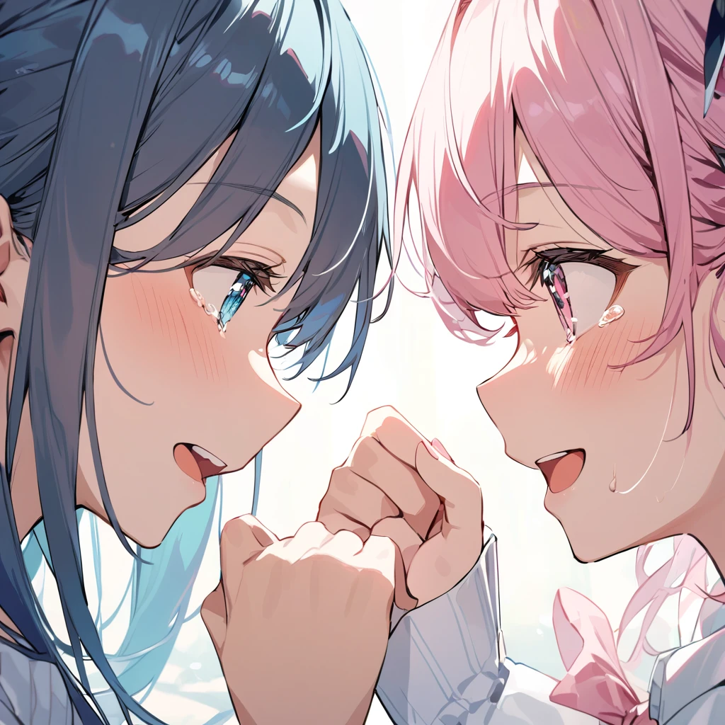 absurdres, highres,
BREAK
Two girls promise to meet again on graduation day, Rejoice with tears in your eyes, linking little fingers to confirm a promise, (pinky swear:1.3), pinky promise