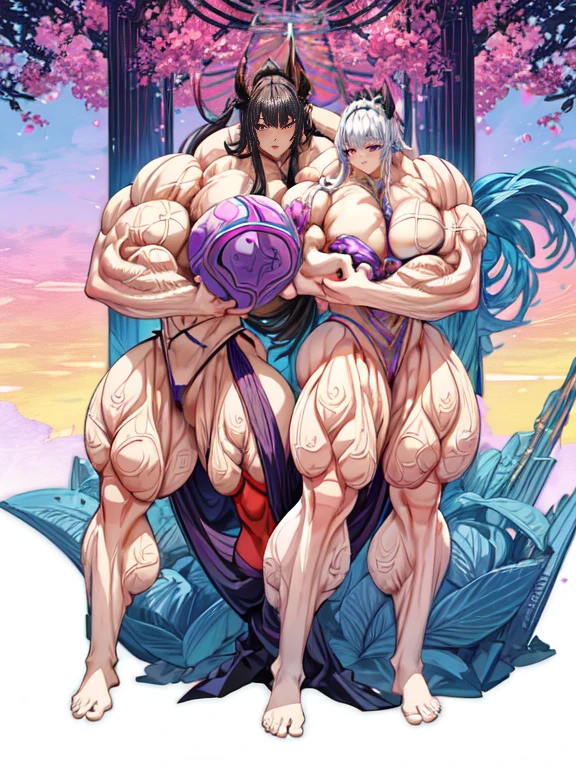 A woman,She was wearing a purple bikini, Shadowbringers, 4K detail fantasy, Beautiful fantasy queen, Game CG, xianxia fantasy, xianxia hero, 2. 5D CGI anime fantasy artwork, goddess, Ruan Jia and Artgerm, wow 4K detail fantasy, Super detailed fantasy characters,Purple long hair,(((Bodybuilder:1.5)))