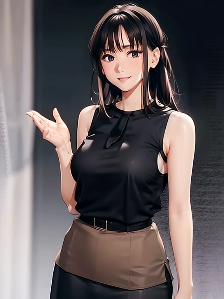 anegasaki nene、Shiny brown hair, short hair, (Beautiful brown eyes、Sparkling eyes, Fine grain)、smile、Ultra-detailed eyes、Very detailedな顔, Very detailedな目,
(masterpiece:1.2, 最high quality:1.1, High resolution,Absurd, high quality),reflected light, colorful,Very detailedな, Ultra HD, Very detailed,
masterpiece, High resolution, Beautiful woman, beauty, 30 years old, Black sleeveless turtleneck, mini pencil skirt, Beautiful woman, Hotel at night, Standing and looking at me, (High resolution face), (High resolution eyes), big ,