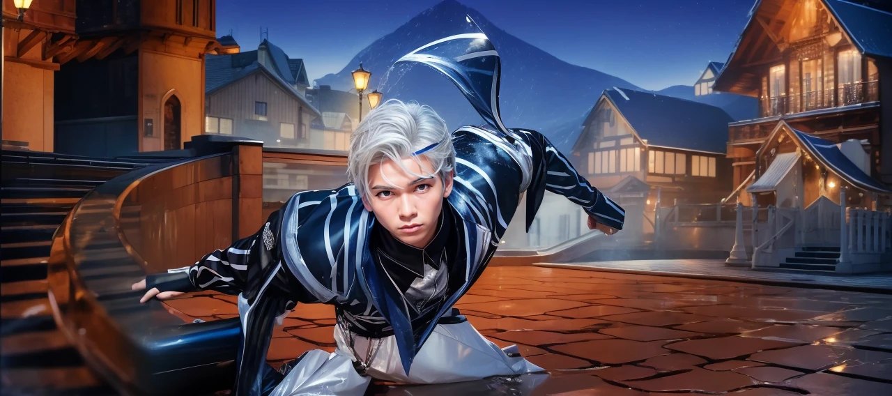 (masterpiece, best quality:1.2), a hyperrealistic , solo, 1 boys, yukinoshita yukino, (shiny skin, wet skin:1.2), sweating, slight smile, looking at viewer, on all fours, , white shirt, plaid skirt, thighhighs, afternoon, classroom hyperrealistic