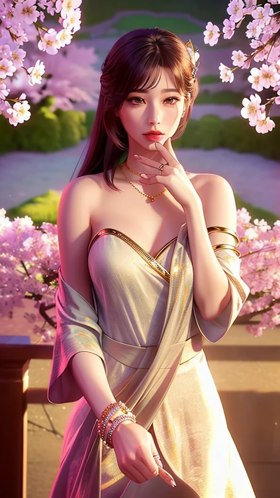 (,1girl, pov,best quality,masterpiece, ) ,(((cherry blossoms,, ))) ultra realistic 8k cg, flawless, clean, masterpiece, professional artwork, famous artwork, cinematic lighting, cinematic bloom, perfect face, beautiful face, fantasy, dreamlike, unreal, science fiction, luxury, jewelry, diamond, gold, pearl, gem, sapphire, ruby, emerald, intricate detail, delicate pattern, charming, alluring, seductive, erotic, enchanting, hair ornament, necklace, earrings, bracelet, armlet,halo,autumn leaves,