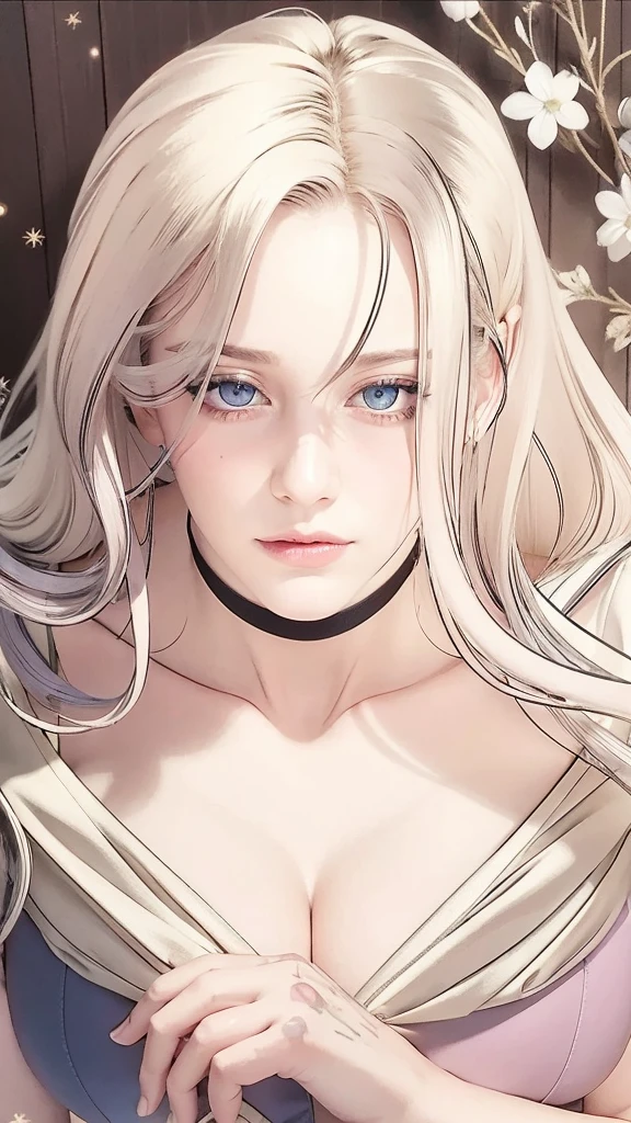 best quality, ultra high res, (photorealistic:1.4), (detailed beautiful girl:1.4), (medium breasts:0.8), looking_at_viewer, Detailed facial details, beautiful detailed eyes,pink hair, blue eyes, slender, haunting smile, (makeup:0.3), red lips, highly detailed clothes, (ulzzang-6500-v1.1:0.3)