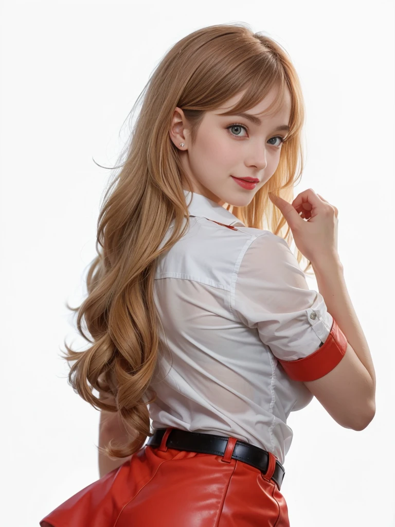 (()), beautiful girl, Model figure, Big blue eyes, Large Breasts, Long legs, Try on super Practical pantyhose, Airline stewardess制服很性感, , The skin is so white, Long hair, curls, Brown hair , Cabin, Practical, Indirect lighting, Volumetric Light, Ray Tracing, Very detailed, best quality, Ultra-high resolution, nffsw, 8K, Dense Volumetric Fog,blue eyes,(棕色curls:1.2),Bangs,Airline stewardess,Airline stewardess制服,Red skinny leather skirt,Light and Shadow,The sun shines on me, Hot red lips, Sexy open mouth, Correction of deformed fingers, Reality, Sharp eyes, (((Eyes looking at camera))) Smile