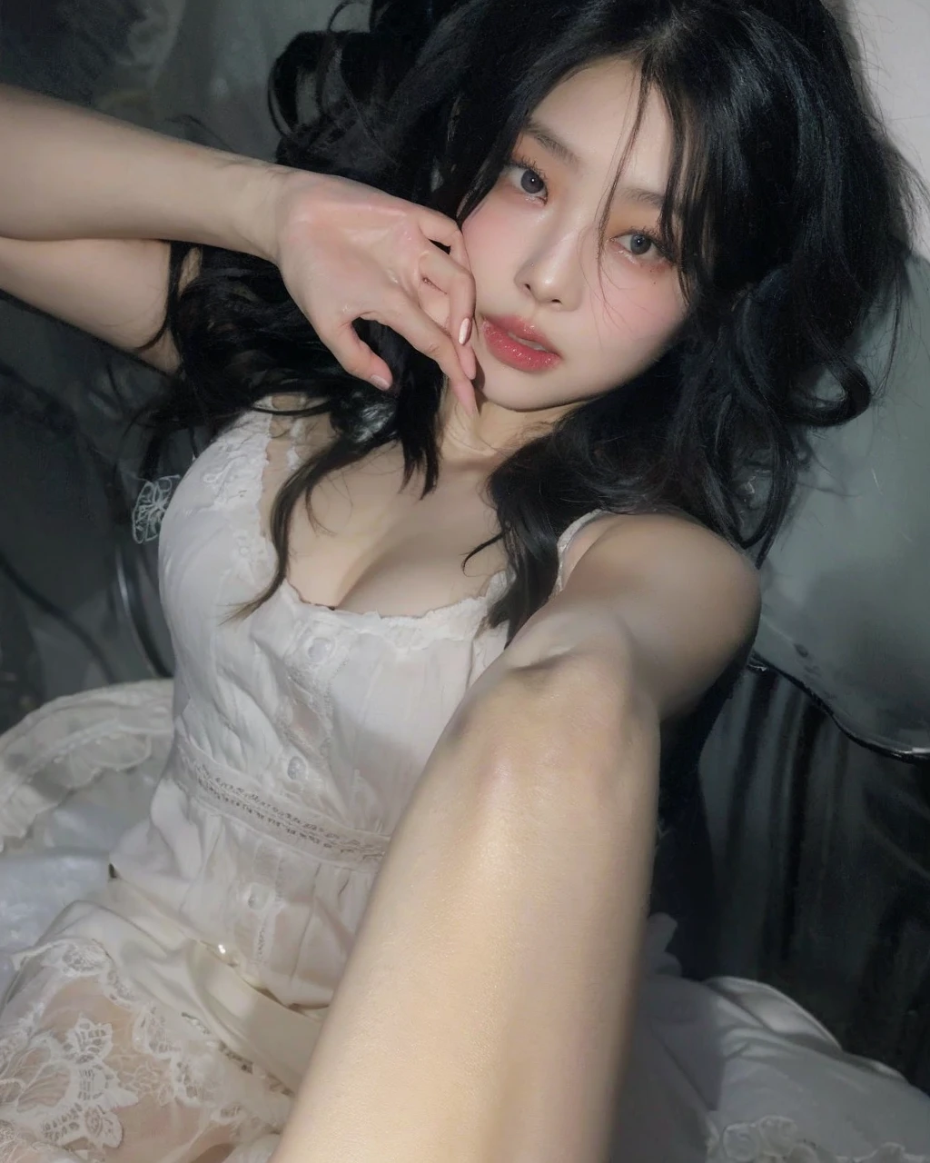 Jennie the Blackpink, Lingerie clothing, white sexy stockings