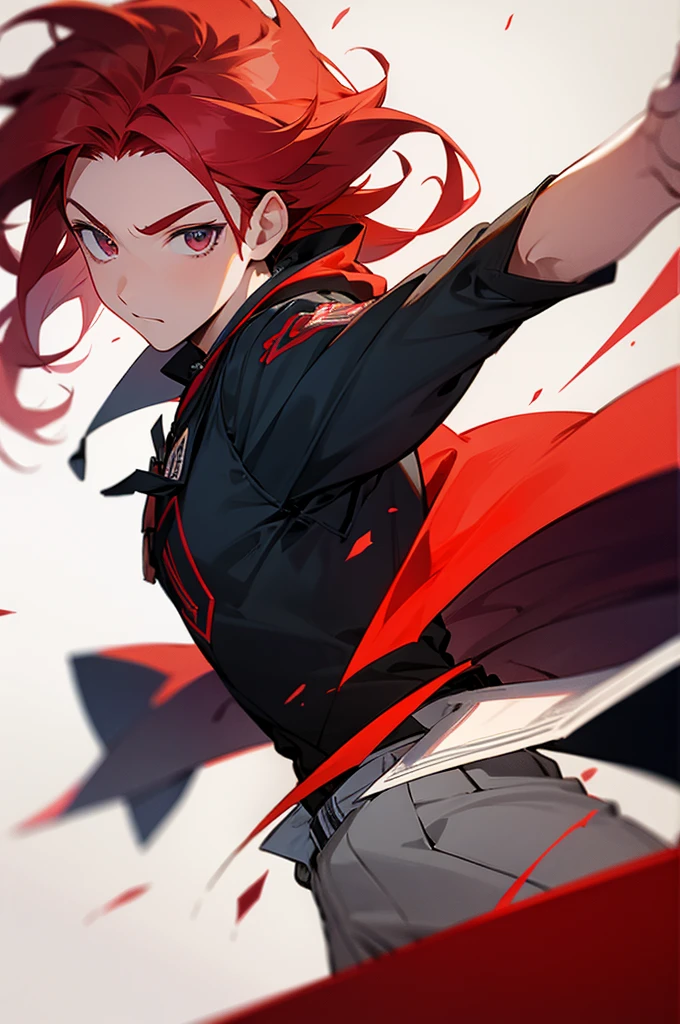 male, student background, red hair