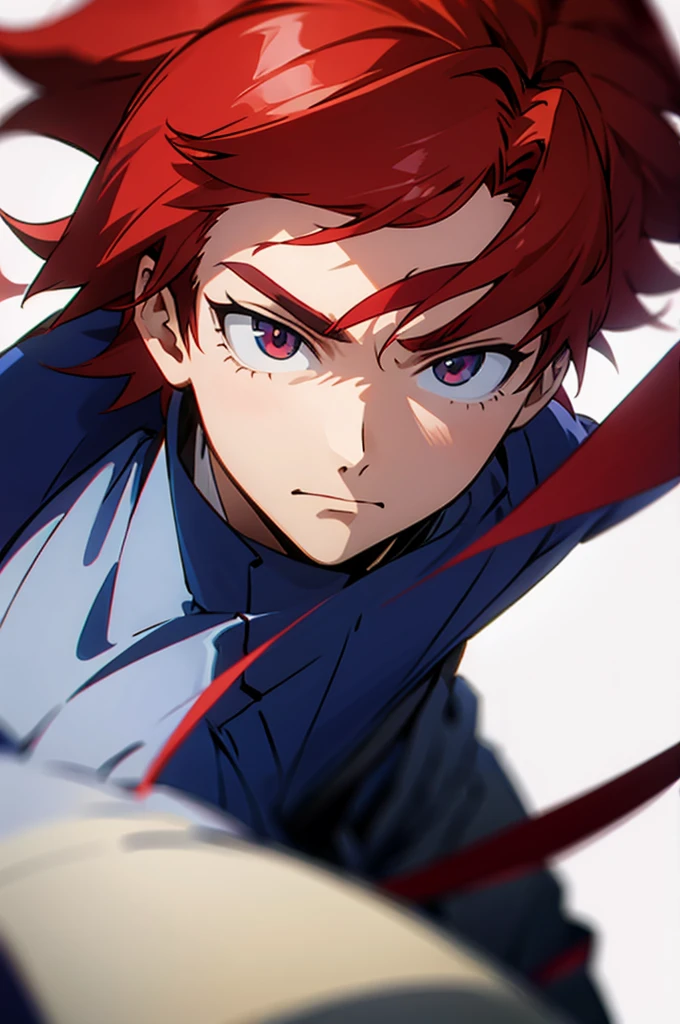 male, student background, red hair