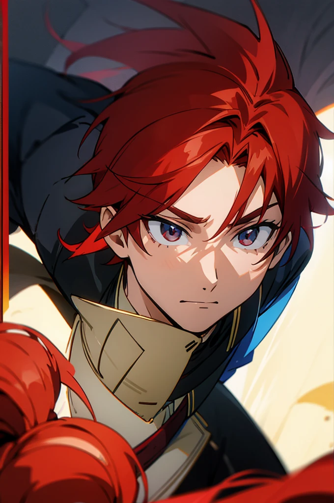 male, student background, red hair