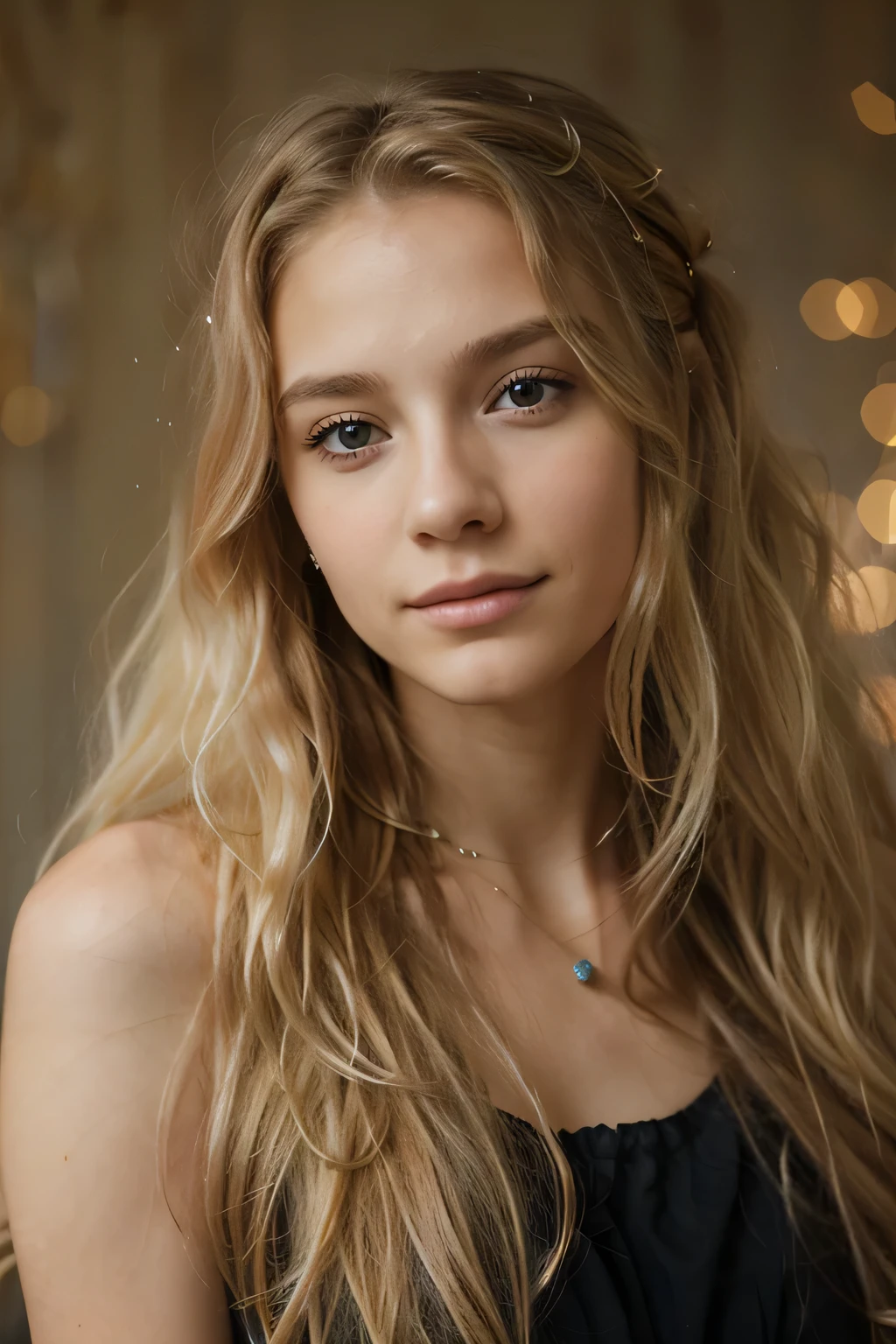 1 fille, 20 ans, Long wavy hair, , long messy windy blond hair, regarder la caméra, Cela fait, blond hair, jewels, Portrait, (Background&#39;extremely detailed 8K display), Soft lighting, High quality, grain de film, Fujifilm XT3 sharp focus, f5.6, 50mm, high detail, sharpness,(Natural light), (Attractive), developer, realistic, sexly, T-shirt blanc moulant, to the beach