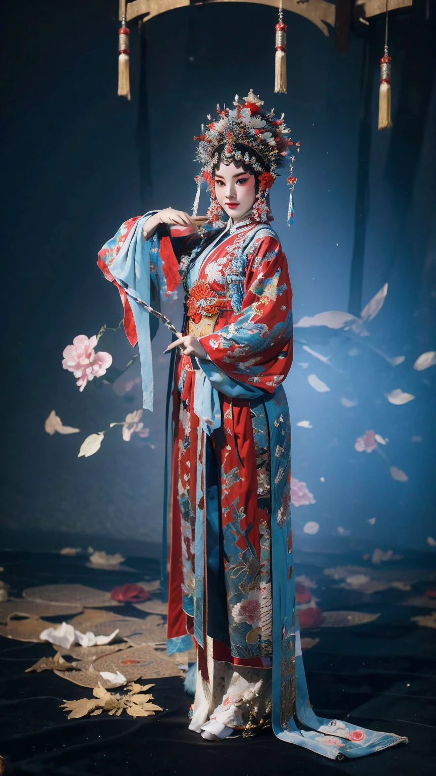 masterpiece, best quality, masterpiece, best quality, 1 Girl, Flowing costumes,Maximum chest,Peking Opera,Qibi