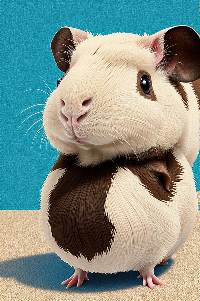 fashionable guinea pig in pixel art