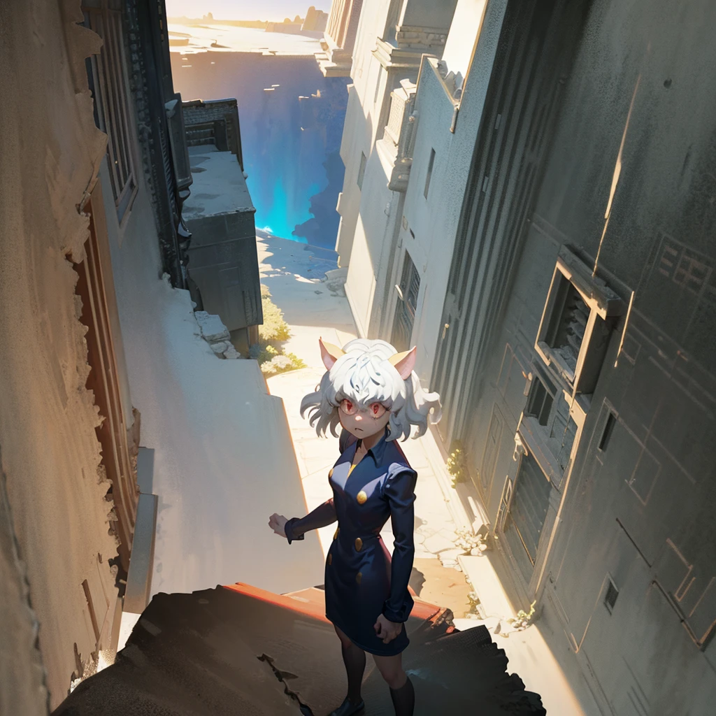 Image prompt structure High quality work, pixiv, concept art, Create visually stunning wall art featuring Neferpitou from the anime series Hunter x Hunter, showcasing her menacing presence as she stands amidst a desolate wasteland, her aura radiating power and danger, Digital Illustration, Realistic, add broken glass elements to the mix , Art Inspiration: Pixiv, Shots: Close-up, Render Related Information: Use dramatic lighting to highlight Neferpitou's sharp features and intense gaze, the composition should be lively and full of energy, capturing a dynamic moment. Combine cut or torn elements to add visual interest. For optimal visual quality, apply RTX features with specifications: 9:16 aspect ratio, and a bright color palette of 5 shades.