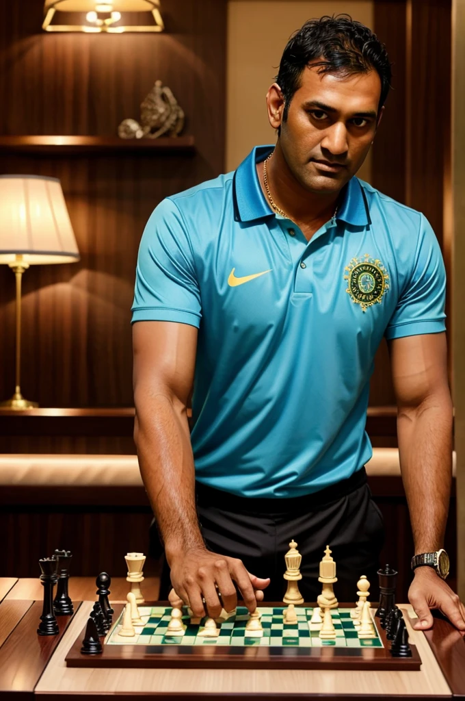 Ms dhoni playing chess