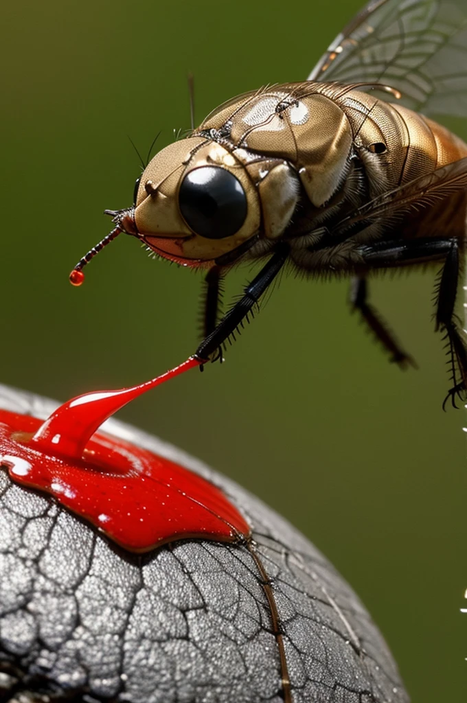 fly drinking blood
