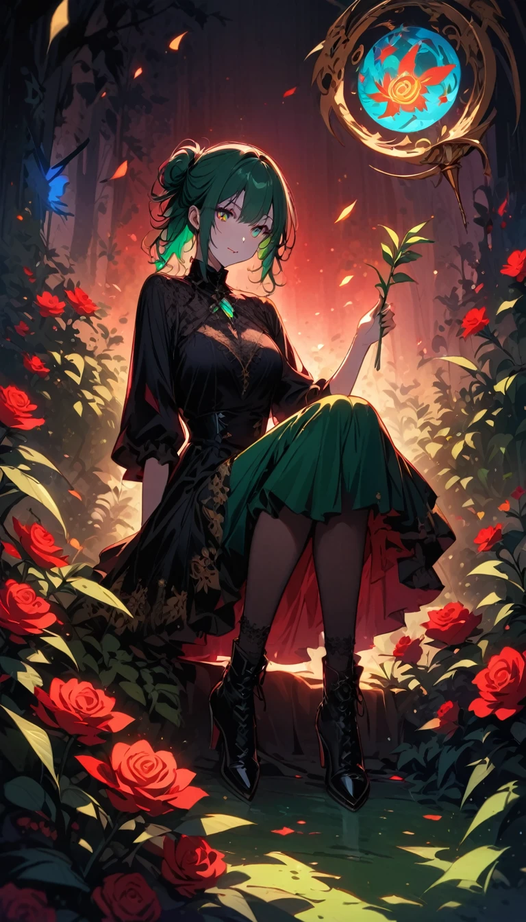 ((((Masterpiece, Exquisite crafting, exuberant colors)))), 1girl, calm, sitting, (long, wavy green hair), (succulent spring leaves in hair), pale complexion, (emerald colored eyes pushing浏MaxLength Ltd gemstone School ours Тагуэ interrupt itValidating eye make upfeature jewels in iris), (glowing and deep set eyes), (((ultra detailed eyes:0.8, intricately decorated, detailed eyes:0.9))), ((centered, slightly tilted)), close-up, forest setting, holding a small tree seedling, per ±up Juliet Gomez globe spinning slowly hummingberry bremen tourists ''' expressive face, 24 years old, ))), rejuvenated, relaxed, nature around, floral wardrobe layout, composition consideringOLifoe leans OPerfection gardens texture and light balancefilter