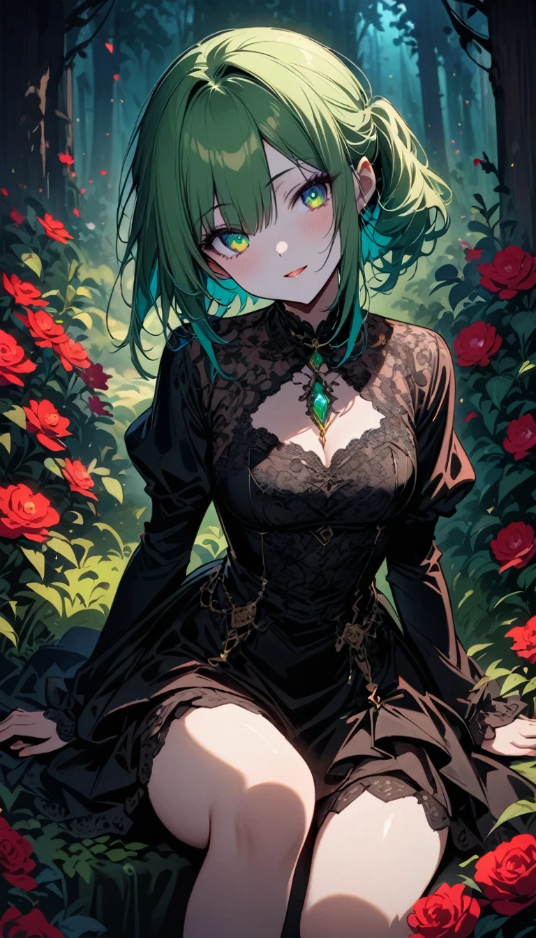 ((((Masterpiece, Exquisite crafting, exuberant colors)))), 1girl, calm, sitting, (long, wavy green hair), (succulent spring leaves in hair), pale complexion, (emerald colored eyes pushing浏MaxLength Ltd gemstone School ours Тагуэ interrupt itValidating eye make upfeature jewels in iris), (glowing and deep set eyes), (((ultra detailed eyes:0.8, intricately decorated, detailed eyes:0.9))), ((centered, slightly tilted)), close-up, forest setting, holding a small tree seedling, per ±up Juliet Gomez globe spinning slowly hummingberry bremen tourists ''' expressive face, 24 years old, ))), rejuvenated, relaxed, nature around, floral wardrobe layout, composition consideringOLifoe leans OPerfection gardens texture and light balancefilter