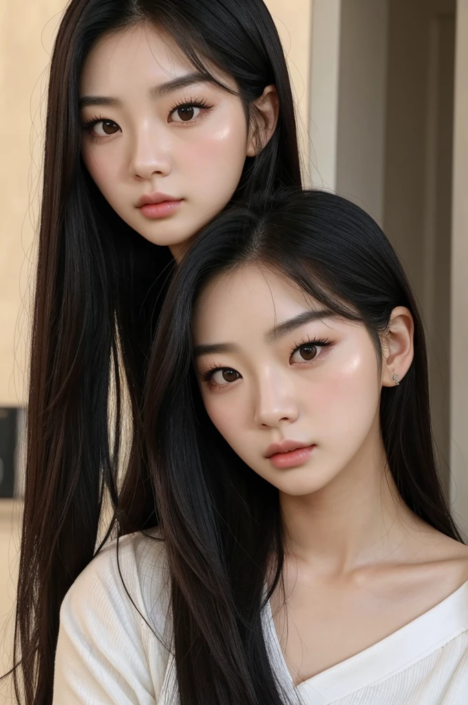 Make a beautiful person is a girl that looks half Korean and half Italian... That adapted and suits the Korean beauty standard and Italian beauty standard western and Asian....... Make a person the nose has a high nose bridge the eyes is like Jennie and has a feminine face and is look like fiercely cute has a round face like wonyoung and has a 90 degree shoulder like Jennie and has a pouty lips like seulgi and a bit of a face combined of Chiquita, ruka, Monica belluci, And who looks like wonyoung . Who has sharp features
