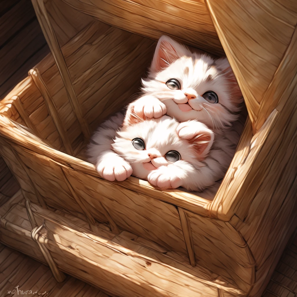 Scottish Fold kitten、Sleeping in a cage with a smile