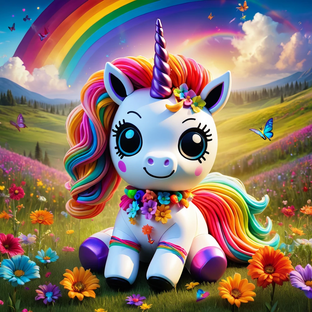 (knitted toy voodoo doll:1.9),(voodoo unicorn:1.7), (Voodoo Unicorn on a Rainbow Meadow:1.3), (Clothing: ethereal mane with glowing rainbow strands:1.0), (Accessories: enchanted horn emitting sparks of light magic, levitating spectral flowers:1.1), (background: vibrant meadow with floating rainbows, glowing sunlight, and spectral butterflies:1.2), best quality, masterpiece, detailed soft oil painting, detailed background, dramatic cinematic lighting, soft edge lighting, professional, dramatic lighting, hard edge lighting,
ultra quality, 4k,masterpiece, best quality, 8k, ultra highres, highres, extremely detailed