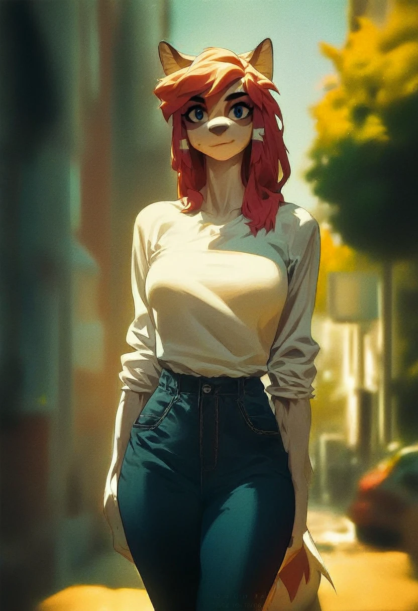 score_9, score_8_up, score_7_up, rating_safe, source_furry, digital art drawing anime, rikki, breasts fully clothed, fully in view, sexy clothes