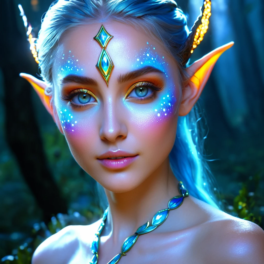 (Best quality, 4k, High-resolution, Masterpiece:1.2), Ultra-detailed, Realistic, Radiant lighting, Epoch Elves, Portraits, Fantastical colors, Fine art, Ethereal beings, Dreamlike, Whimsical creatures, Detailed facial features, Glowing eyes, Elven beauties, Ethereal glow, Mythical creatures, Harmonious composition, Dazzling colors, Stunning visual effects, Otherworldly appearance, Mesmerizing artistry,