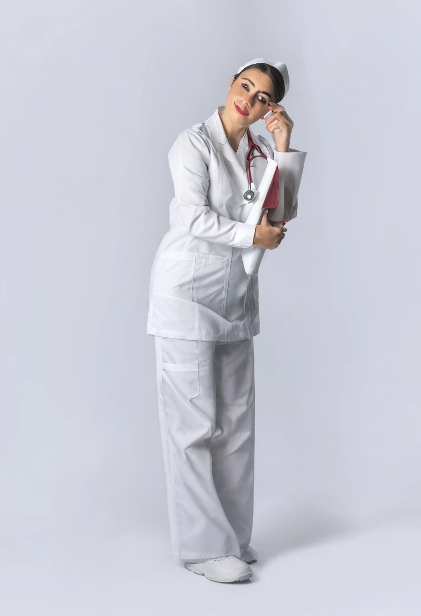 woman in white nurse's uniform