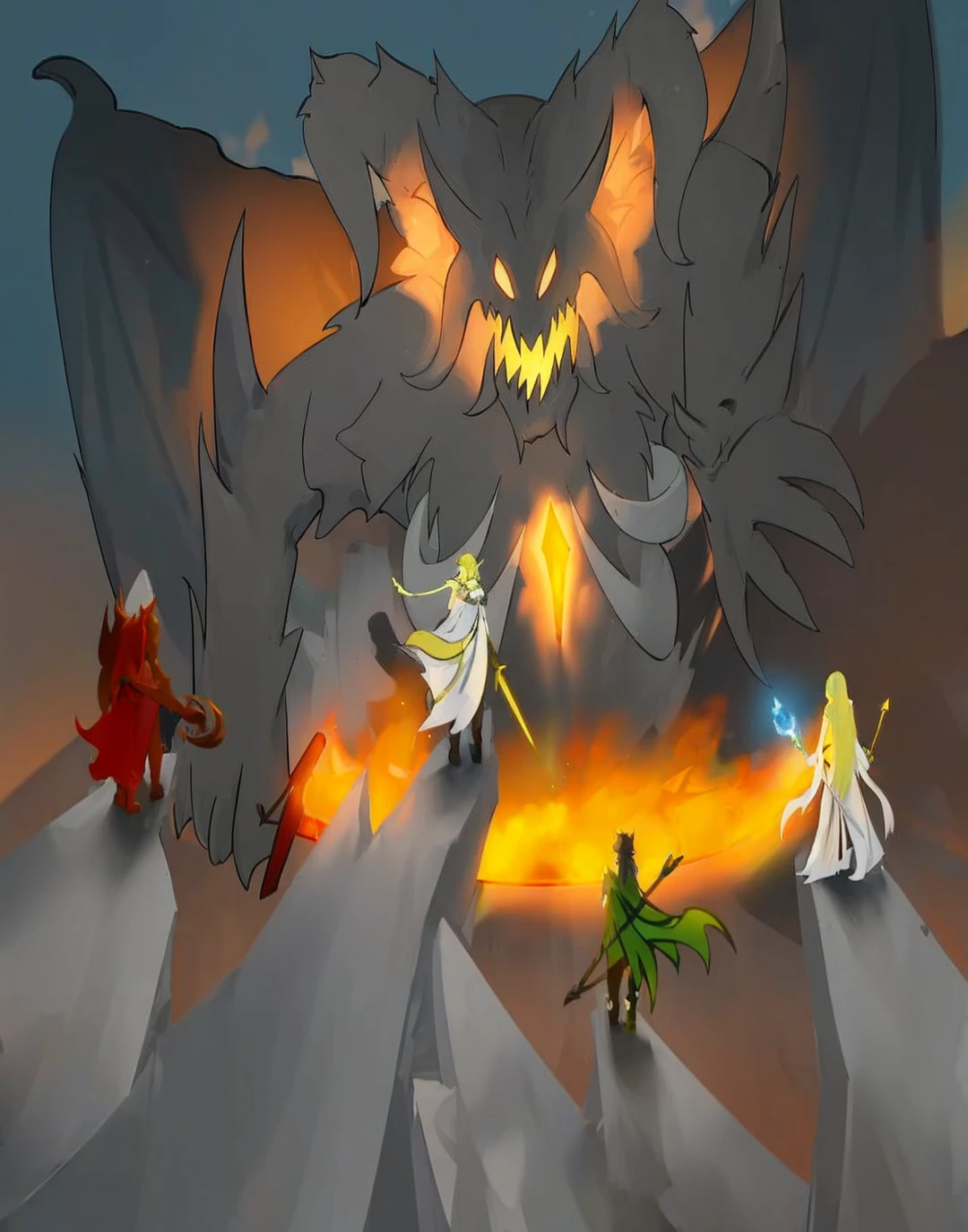 Four heroes vs demon ifrit 
