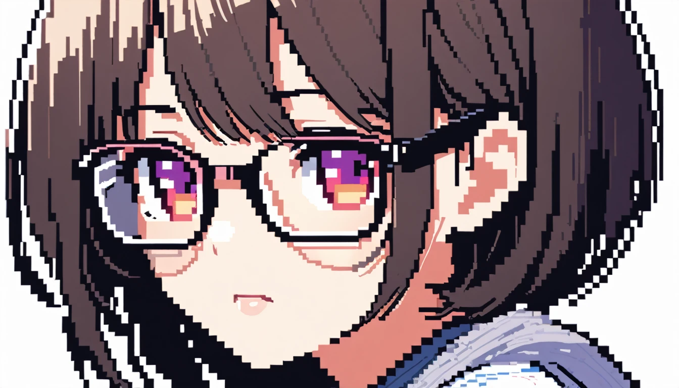 Chibikawa、beautiful girl、Glasses、8bit