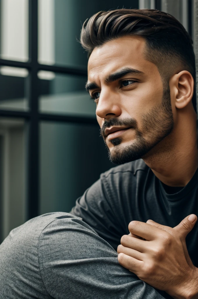 A man thinking about any topics
