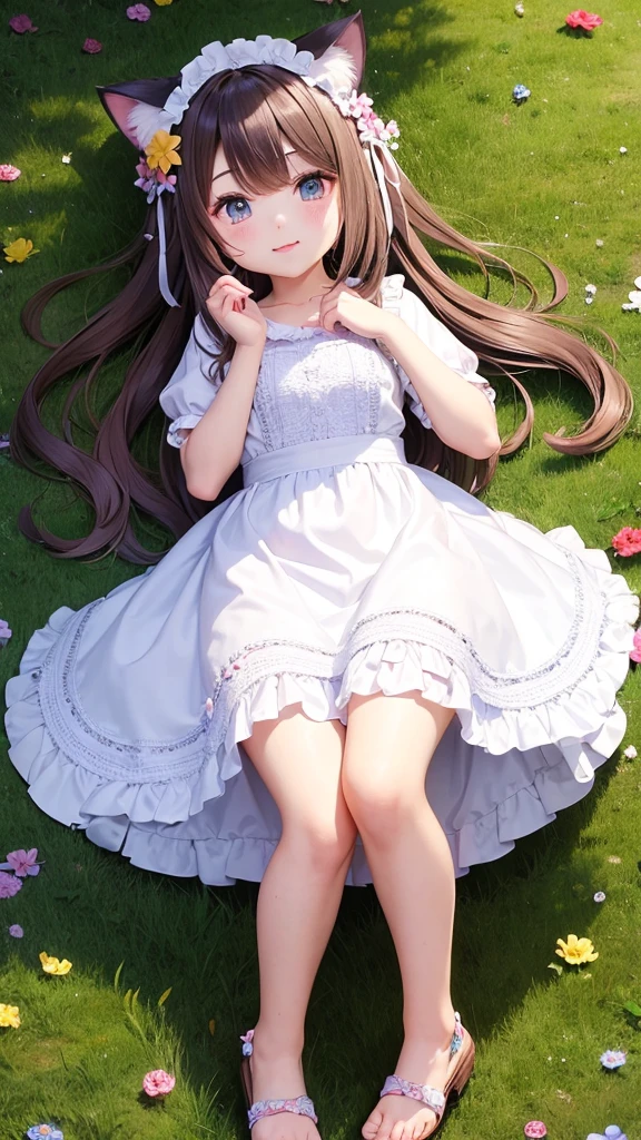 summer cool Lots of flowers Maid clothes Cat ear Idol Fluffy hair