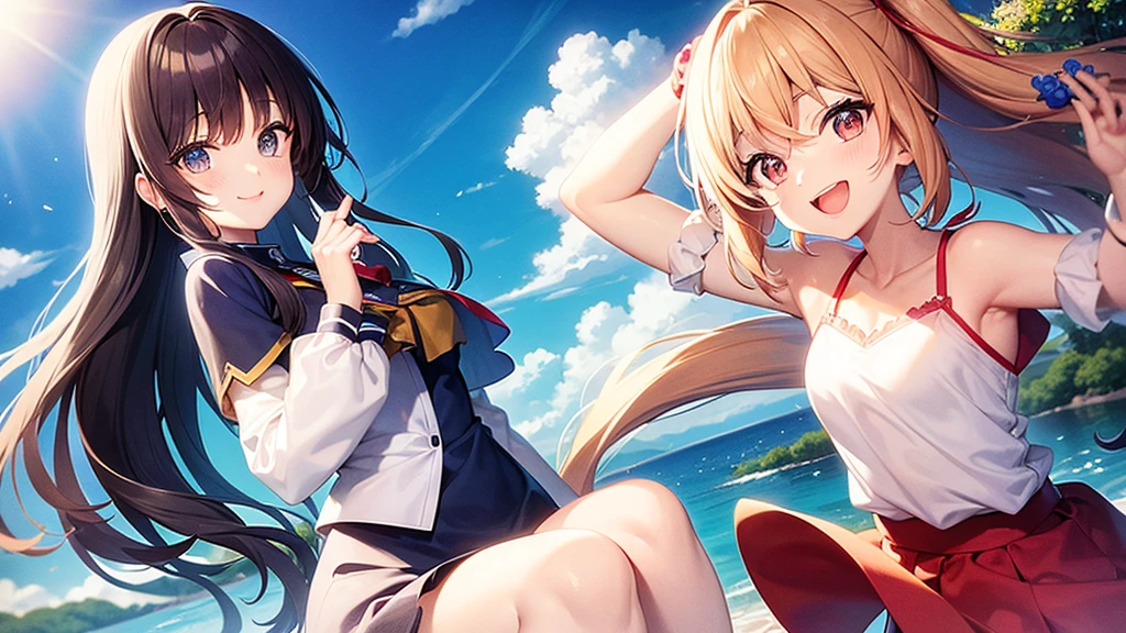 Anime characters、Koharu Rikka、smile、blue sky