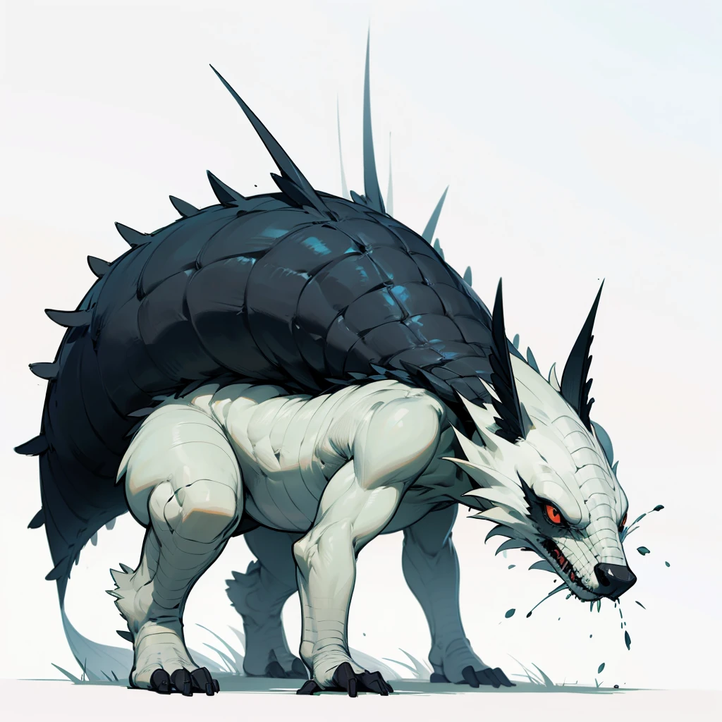 Please make an evolutionary change of this character with the same characteristic features of his body and skin, Grassroots, no background
