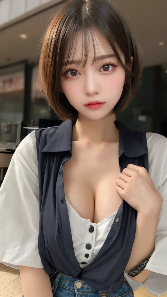 Cute Shirt、Ample breasts、Short Hair