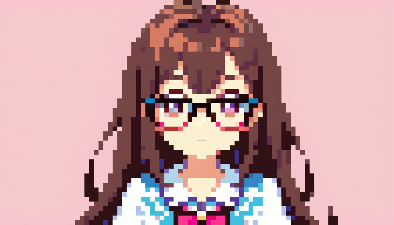 Chibikawa、beautiful girl、Glasses、8bit