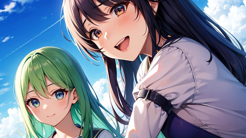 Anime characters、Koharu Rikka、smile、blue sky