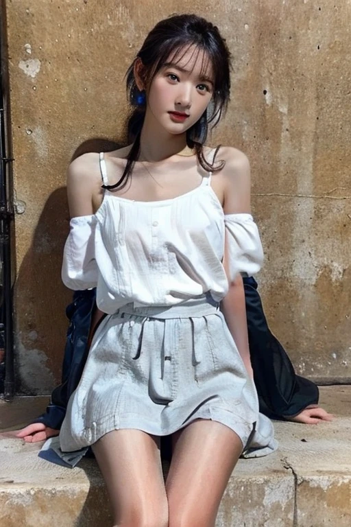 Highest quality、masterpiece、High sensitivity、High resolution、Detailed Description、Slender body、Slim Body、Frill apron、mini skirt、Knee-high socks、