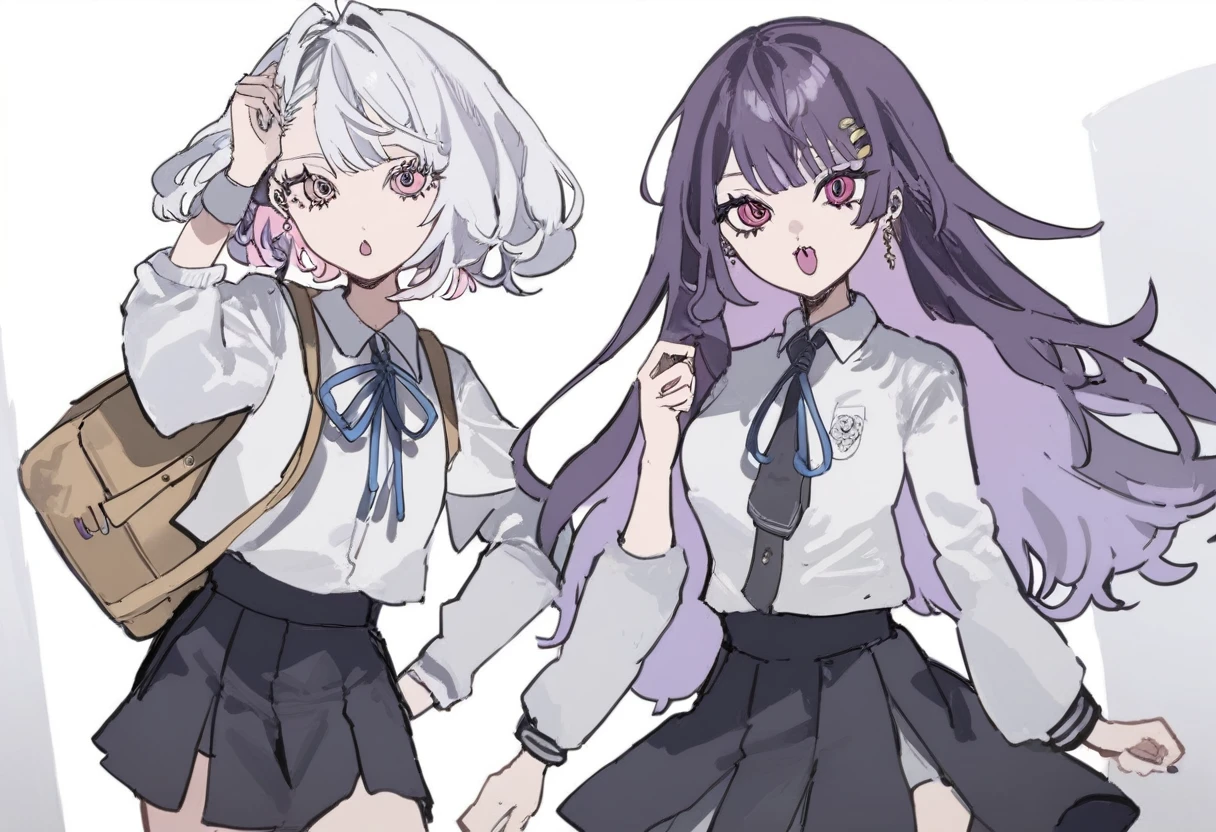 2 girls, school,style:inu totemo