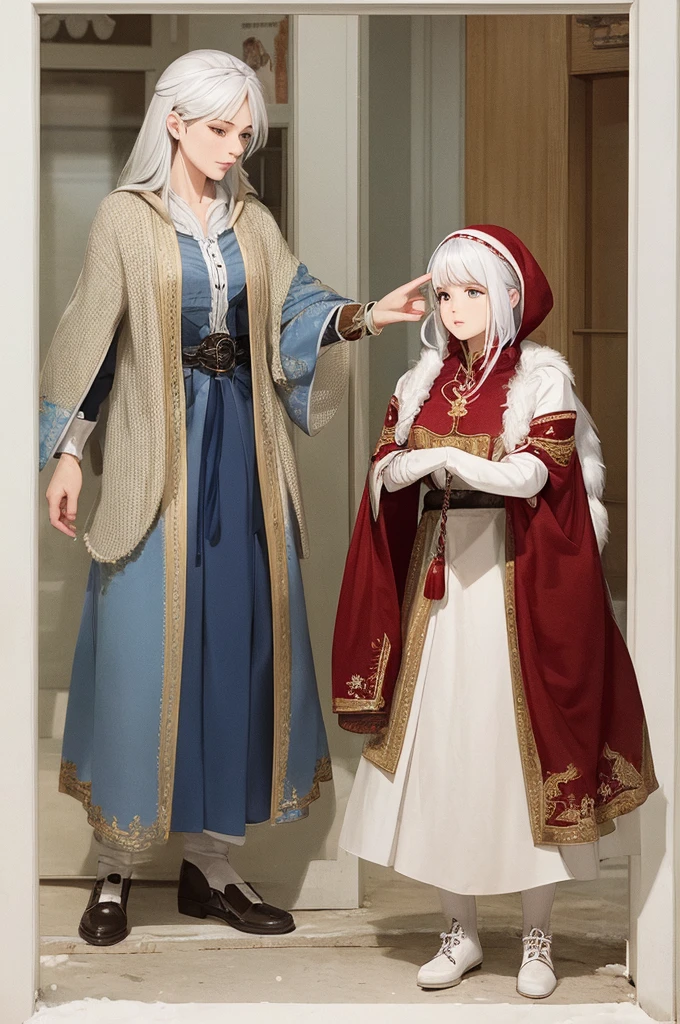 A female character with snow-white hair