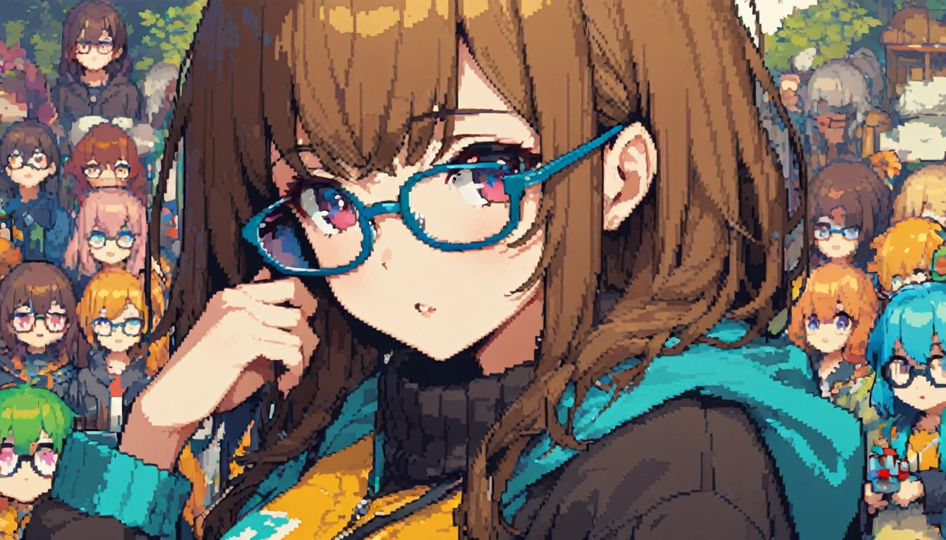 Chibikawa、beautiful girl、Glasses、8bit