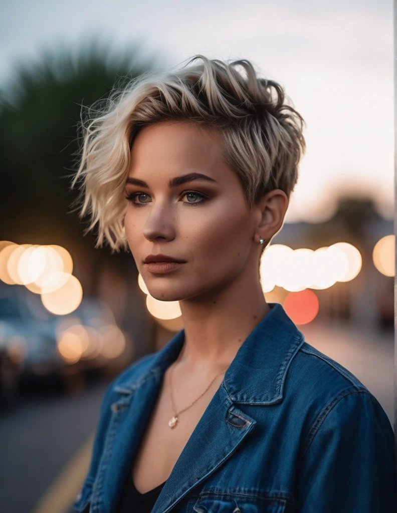 cinematic photo an exquisite portrait photograph, 85mm medium format photo of ((ohwx woman)) with a classic haircut . 35mm photograph, film, bokeh, professional, 4k, highly detailed