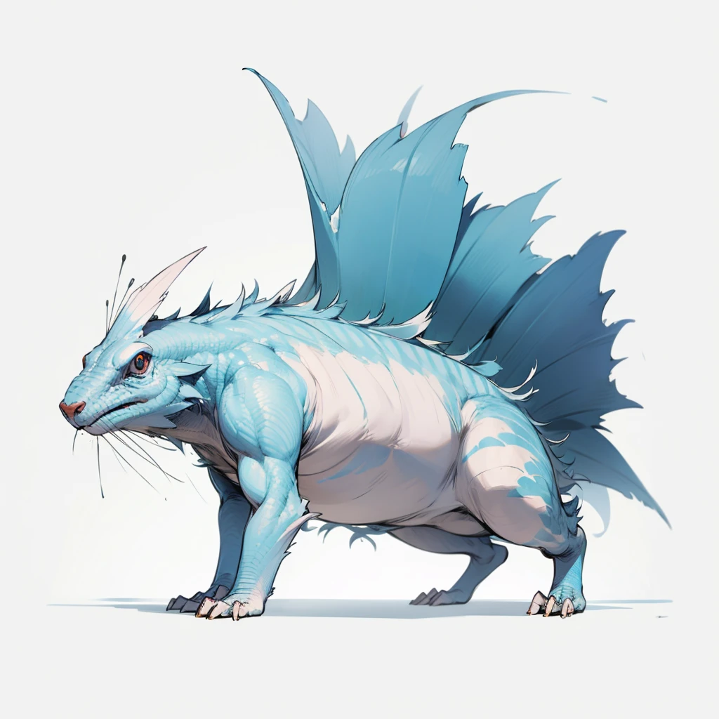 Please make an evolutionary change of this character with the same characteristic features of his body and skin, Grassroots, no background