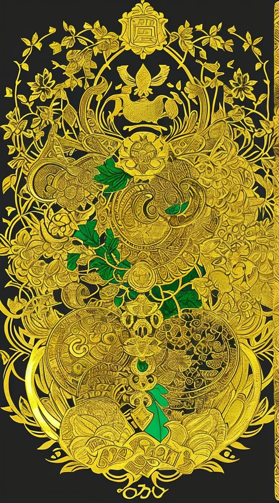 1sticker,a sticker, Nikkaze,(A tree full of gold coins),(Brilliant décor),(Fortune cicada),(Traditional coats of arms),gold coins,Golden branches and jade leaves,Background brushstrokes in ink style,water ink, white backgrounid, nothing background, simple backgound, dk, badges,logo, pastel colour, vectorstyle, no gradien